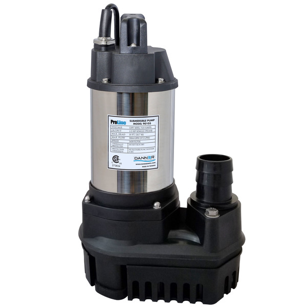 Danner HFS 1/6 HP 1860 GPH Submersible Pump. Continuous Duty, Solids Handling 90101